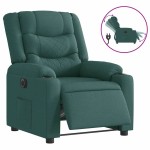 vidaXL Fotoliu rabatabil electric, verde închis, material textil vidaXL Fotoliu rabatabil electric, verde închis, material textil