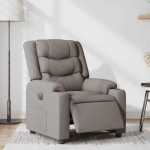 vidaXL Fotoliu rabatabil electric, gri taupe, material textil