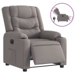 vidaXL Fotoliu rabatabil electric, gri taupe, material textil
