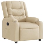 vidaXL Fotoliu rabatabil electric, crem, material textil