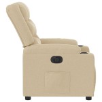 vidaXL Fotoliu rabatabil electric, crem, material textil