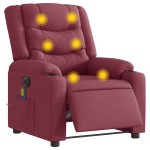 vidaXL Fotoliu electric de masaj rabatabil, roșu vin, textil vidaXL Fotoliu electric de masaj rabatabil, roșu vin, textil