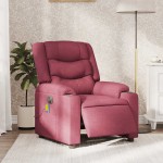 vidaXL Fotoliu electric de masaj rabatabil, roșu vin, textil vidaXL Fotoliu electric de masaj rabatabil, roșu vin, textil