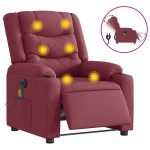vidaXL Fotoliu electric de masaj rabatabil, roșu vin, textil vidaXL Fotoliu electric de masaj rabatabil, roșu vin, textil
