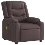 vidaXL Fotoliu electric de masaj rabatabil, maro închis, textil