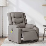vidaXL Fotoliu electric de masaj rabatabil, gri taupe, textil