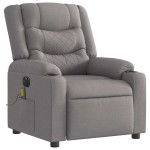 vidaXL Fotoliu electric de masaj rabatabil, gri taupe, textil