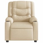 vidaXL Fotoliu electric de masaj rabatabil, crem, textil