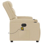 vidaXL Fotoliu electric de masaj rabatabil, crem, textil