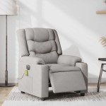 vidaXL Scaun reclinabil electric pentru masaj Cloud Grey Fabric vidaXL Scaun reclinabil electric pentru masaj Cloud Grey Fabric