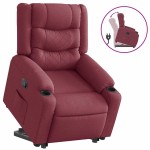 vidaXL Fotoliu rabatabil cu ridicare, roșu vin, material textil
