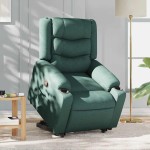 vidaXL Fotoliu rabatabil ridicare pe verticală, verde închis, textil vidaXL Fotoliu rabatabil ridicare pe verticală, verde închis, textil