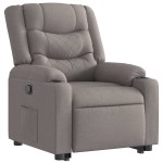 vidaXL Fotoliu rabatabil cu ridicare pe verticală, gri taupe, textil vidaXL Fotoliu rabatabil cu ridicare pe verticală, gri taupe, textil