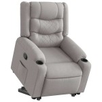 vidaXL Scaun înclinabil vertical din țesătură gri nor vidaXL Scaun înclinabil vertical din țesătură gri nor