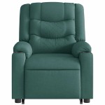 vidaXL Fotoliu rabatabil de masaj, cu ridicare, verde închis, textil