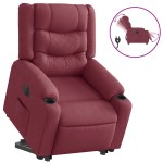 vidaXL Fotoliu electric rabatabil cu ridicare, roșu vin, textil