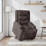 vidaXL Fotoliu electric rabatabil cu ridicare, maro închis, textil