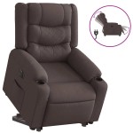 vidaXL Fotoliu electric rabatabil cu ridicare, maro închis, textil