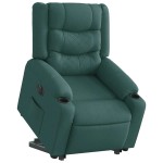 vidaXL Fotoliu electric rabatabil cu ridicare, verde închis, textil