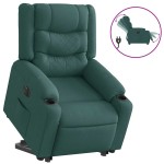 vidaXL Fotoliu electric rabatabil cu ridicare, verde închis, textil