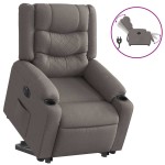 vidaXL Fotoliu electric rabatabil cu ridicare, gri taupe, textil