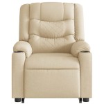 vidaXL Fotoliu electric rabatabil cu ridicare, crem, textil