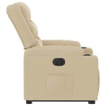 vidaXL Fotoliu electric rabatabil cu ridicare, crem, textil