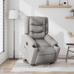 vidaXL Scaun reclinabil electric, țesătură gri nor
