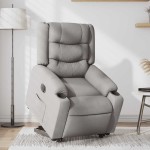 vidaXL Scaun reclinabil electric, țesătură gri nor