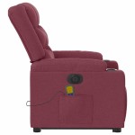 vidaXL Fotoliu de masaj electric rabatabil cu ridicare roșu vin textil