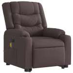 vidaXL Fotoliu electric masaj rabatabil cu ridicare maro închis textil vidaXL Fotoliu electric masaj rabatabil cu ridicare maro închis textil