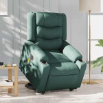 vidaXL Fotoliu electric masaj rabatabil / ridicare verde închis textil