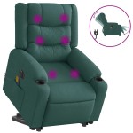 vidaXL Fotoliu electric masaj rabatabil / ridicare verde închis textil