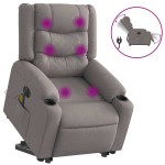 vidaXL Fotoliu electric masaj rabatabil cu ridicare, gri taupe, textil
