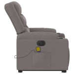 vidaXL Fotoliu electric masaj rabatabil cu ridicare, gri taupe, textil