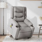 vidaXL Scaun electric pentru masaj picioare în picioare stofa gri nor