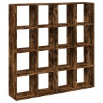 vidaXL Bibliotecă, stejar fumuriu, 137,5x29x137,5 cm, lemn prelucrat vidaXL Bibliotecă, stejar fumuriu, 137,5x29x137,5 cm, lemn prelucrat