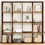 vidaXL Bibliotecă, stejar fumuriu, 137,5x29x137,5 cm, lemn prelucrat vidaXL Bibliotecă, stejar fumuriu, 137,5x29x137,5 cm, lemn prelucrat