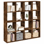 vidaXL Bibliotecă, stejar fumuriu, 137,5x29x137,5 cm, lemn prelucrat vidaXL Bibliotecă, stejar fumuriu, 137,5x29x137,5 cm, lemn prelucrat