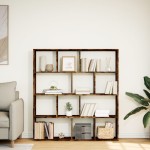 vidaXL Bibliotecă, stejar fumuriu, 132x29x141,5 cm, lemn prelucrat vidaXL Bibliotecă, stejar fumuriu, 132x29x141,5 cm, lemn prelucrat