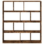 vidaXL Bibliotecă, stejar fumuriu, 132x29x141,5 cm, lemn prelucrat vidaXL Bibliotecă, stejar fumuriu, 132x29x141,5 cm, lemn prelucrat