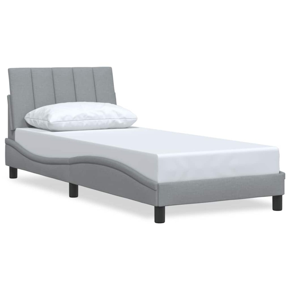 vidaXL Cadru de pat fără saltea, gri deschis, 80x200 cm, textil