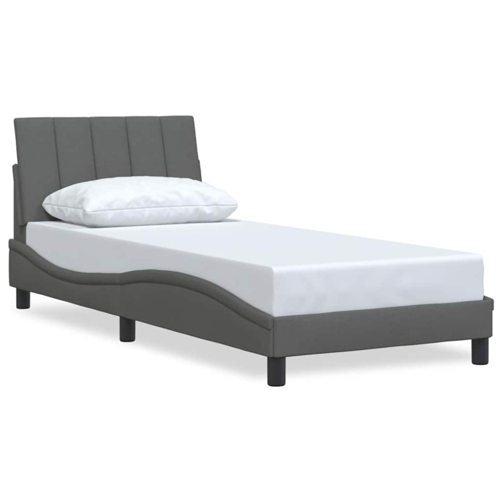 vidaXL Cadru de pat fără saltea, gri închis, 80x200 cm, textil