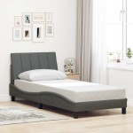 vidaXL Cadru de pat fără saltea, gri închis, 80x200 cm, textil vidaXL Cadru de pat fără saltea, gri închis, 80x200 cm, textil