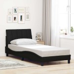 vidaXL Cadru de pat fără saltea țesătură neagră 80x200 cm