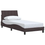 vidaXL Cadru de pat fără saltea, maro închis, 80x200 cm, textil vidaXL Cadru de pat fără saltea, maro închis, 80x200 cm, textil