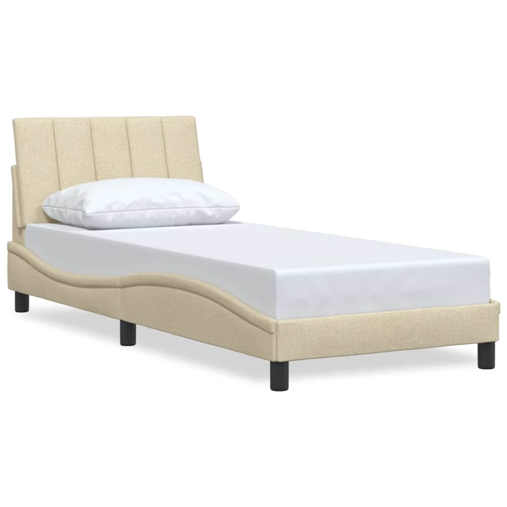 vidaXL Cadru de pat fără saltea cremă 80x200 cm țesătură