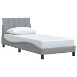 vidaXL Cadru de pat fără saltea, gri deschis, 90x190 cm, textil