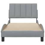 vidaXL Cadru de pat fără saltea, gri deschis, 90x190 cm, textil