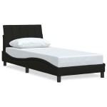 vidaXL Cadru de pat fără saltea țesătură neagră 90x190 cm